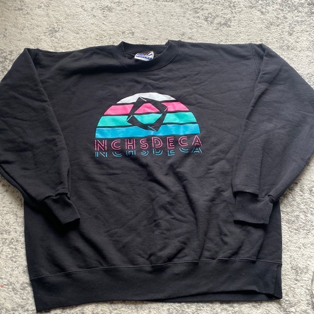 Vintage 90's Hanes Pullover sweatshirt 
New Hampshire SPCA‎ size L black EUC